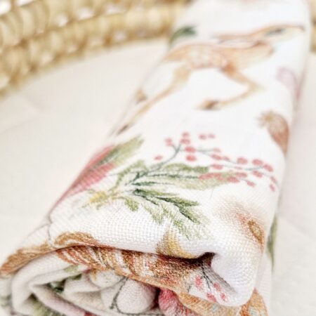 Pieluszka Bambusowa Sarenki i kwiaty