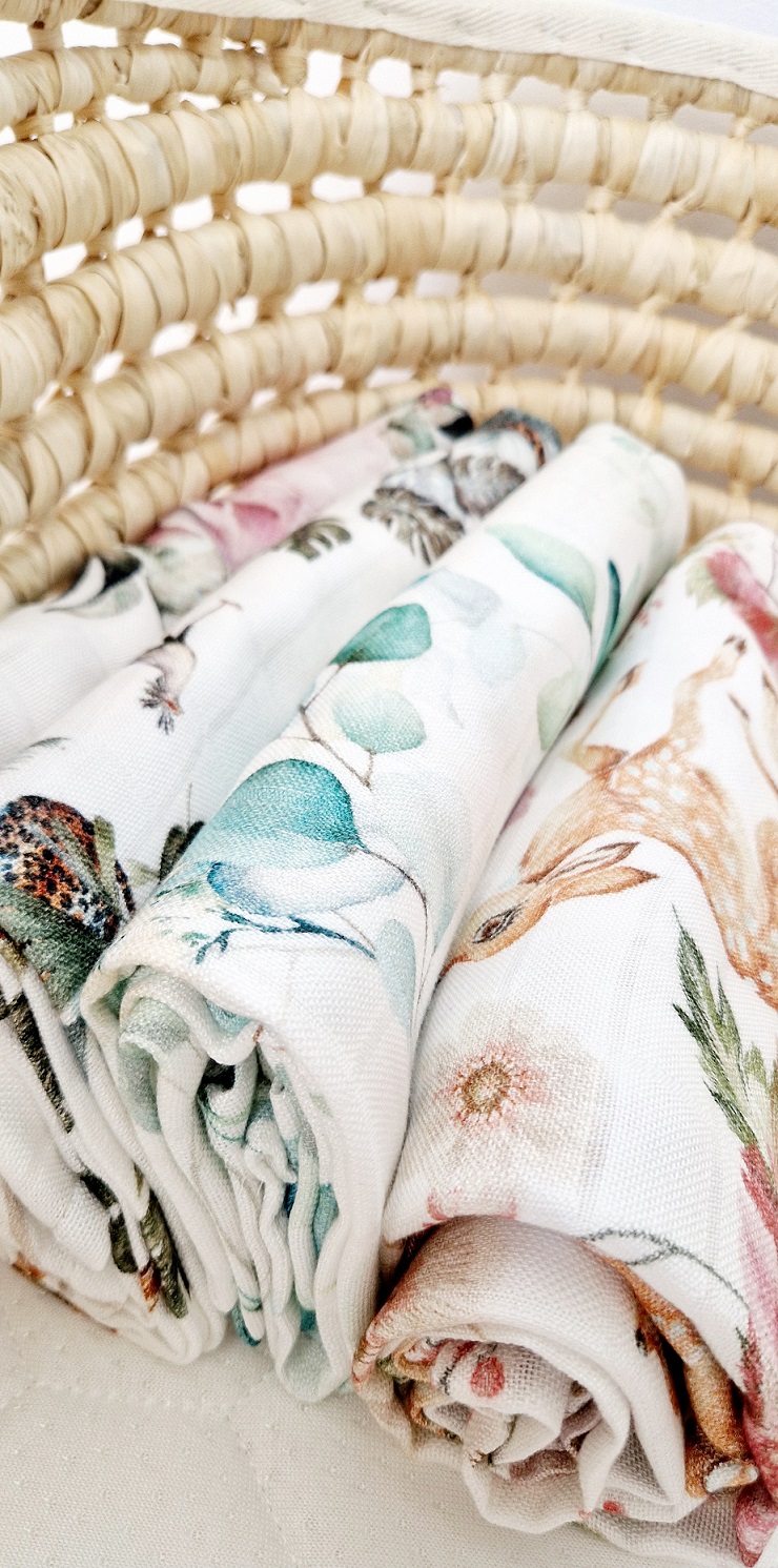 Pieluszki bambusowe do pielęgnacji i tulenia