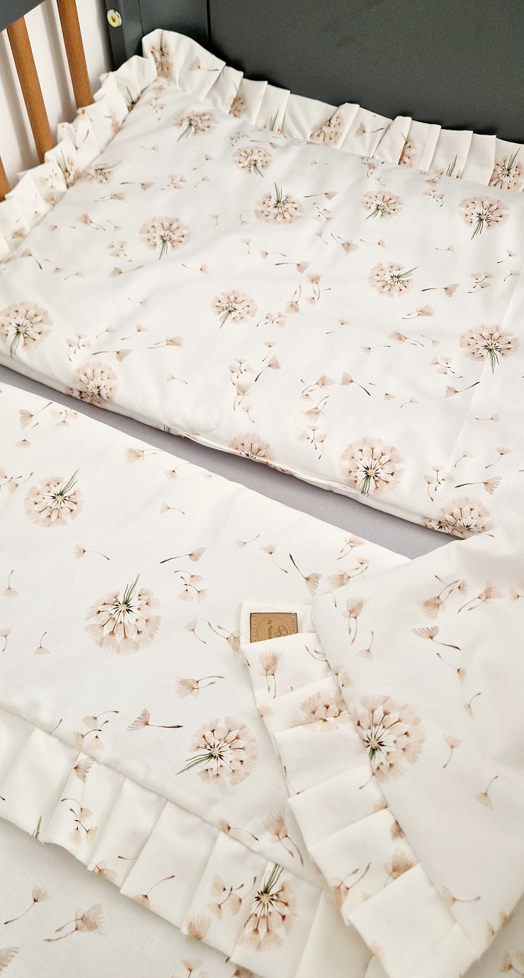 Komplet pościeli z plisowaną falbanką Dmuchawce - obrazek 5
