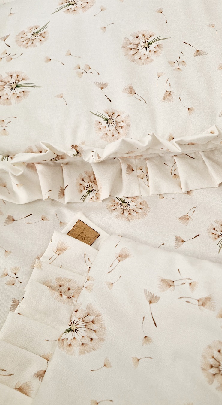 Komplet pościeli z plisowaną falbanką Dmuchawce - obrazek 6