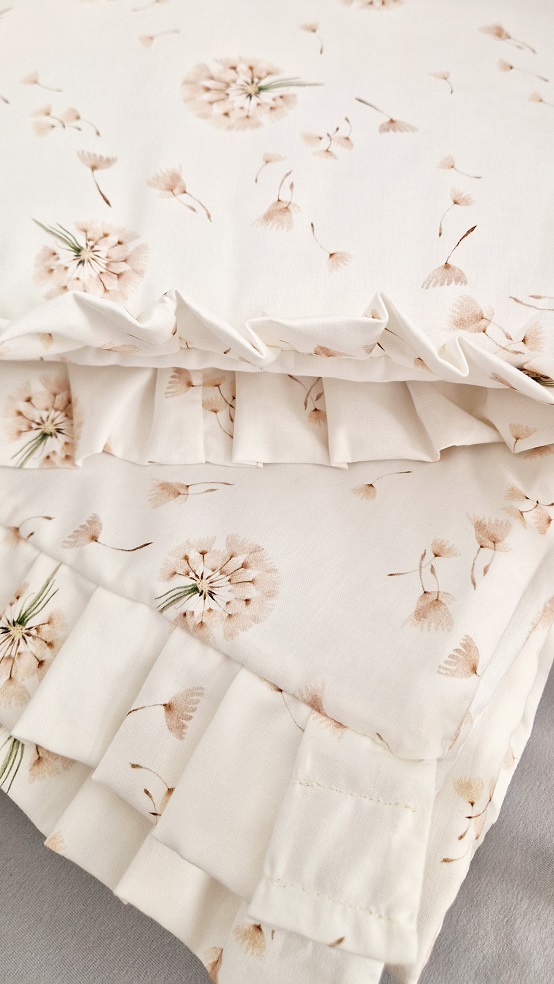 Komplet pościeli z plisowaną falbanką Dmuchawce - obrazek 8