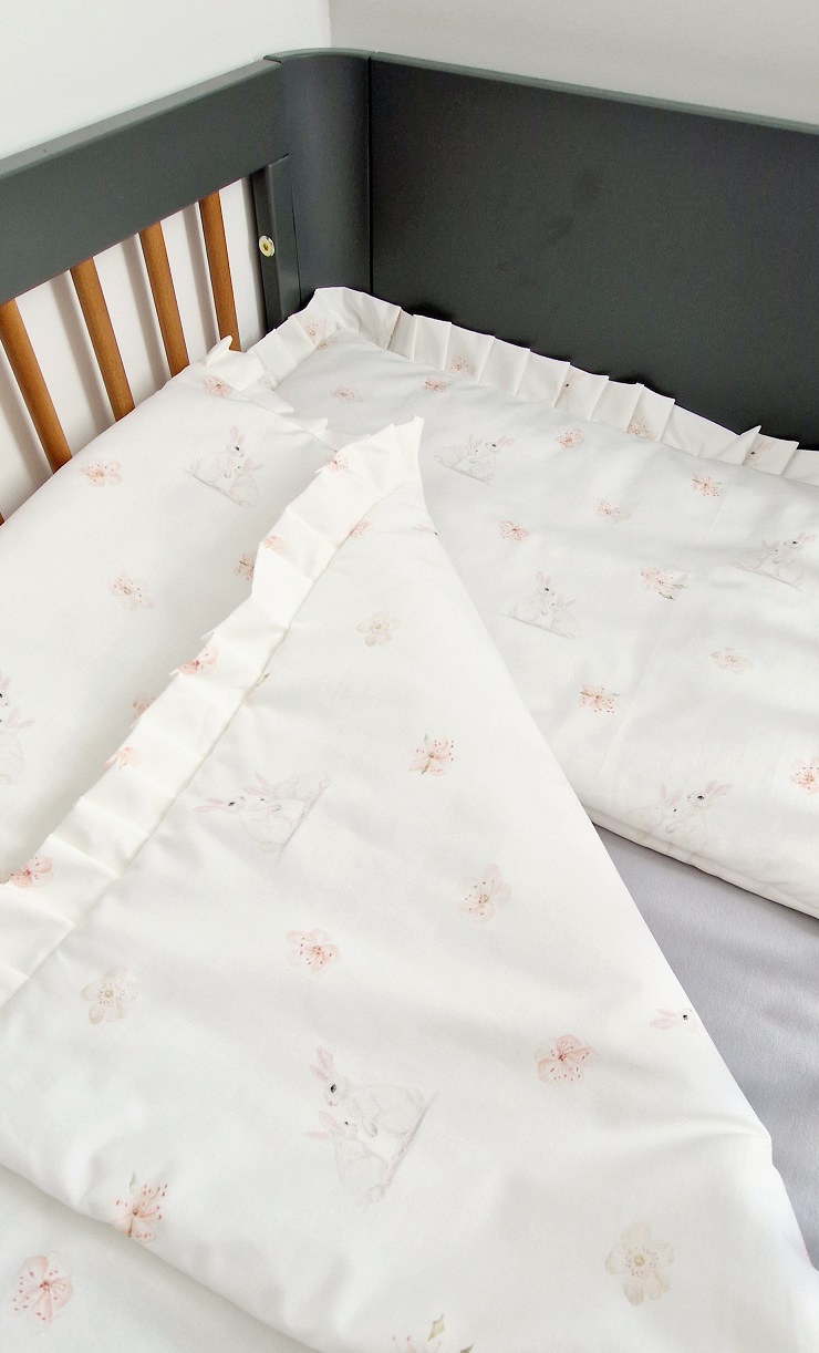 Komplet pościeli z plisowaną falbanką White Rabbits - obrazek 6