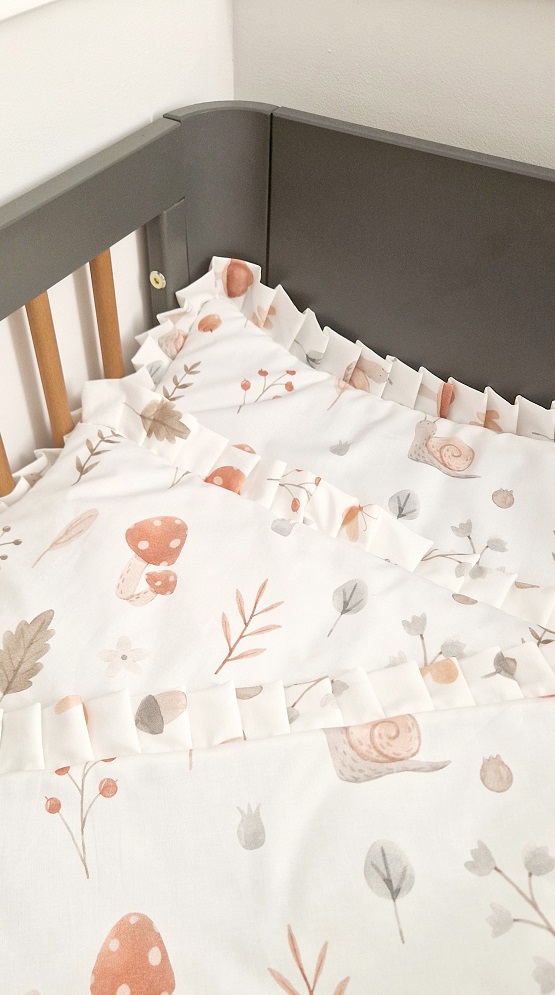 Komplet pościeli z plisowaną falbanką Jesienny las - obrazek 3