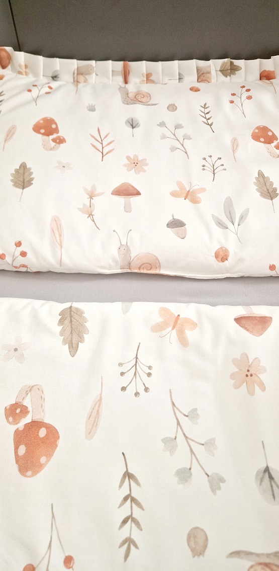 Komplet pościeli z plisowaną falbanką Jesienny las - obrazek 2