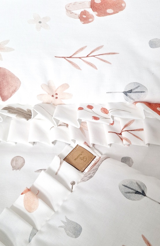 Komplet pościeli z plisowaną falbanką Jesienny las - obrazek 8