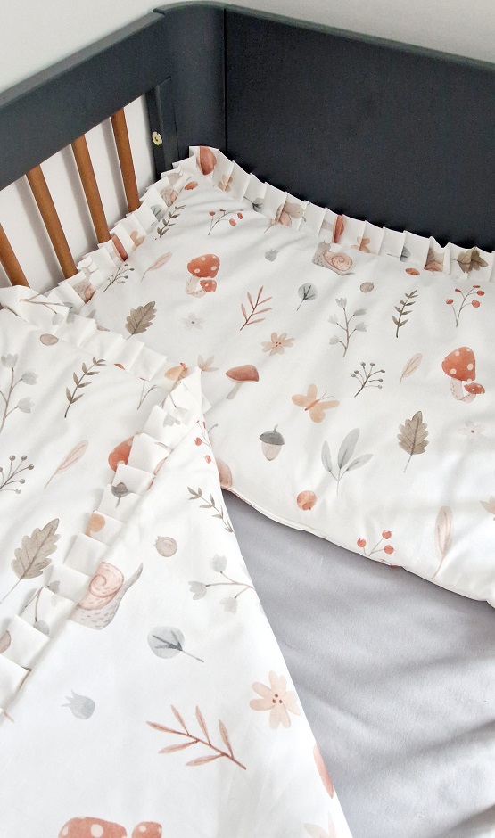 Komplet pościeli z plisowaną falbanką Jesienny las - obrazek 6