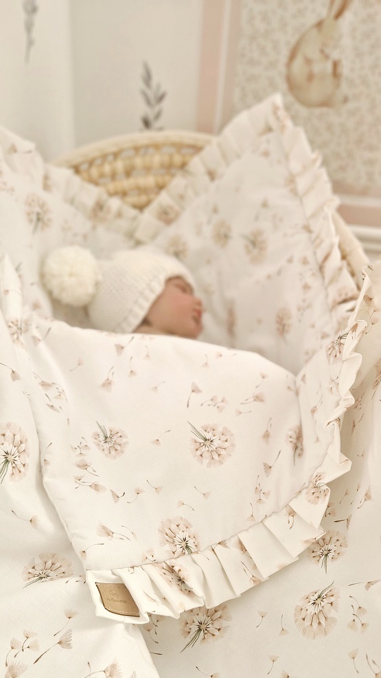 Komplet pościeli z plisowaną falbanką Dmuchawce - obrazek 2