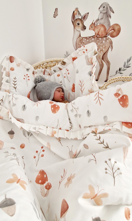 Komplet pościeli z plisowaną falbanką Jesienny las - obrazek 7