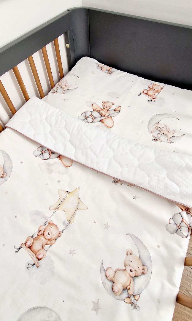 Komplet pościeli Zabawa z misiami i zajączkami & white - obrazek 5