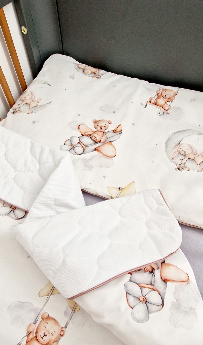 Komplet pościeli Zabawa z misiami i zajączkami & white - obrazek 3