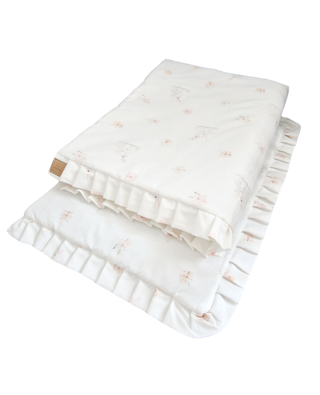 Komplet pościeli z plisowaną falbanką White Rabbits