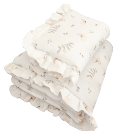 Pościel 2-częściowa z miękkiego muślinu - Gałązki i motylki