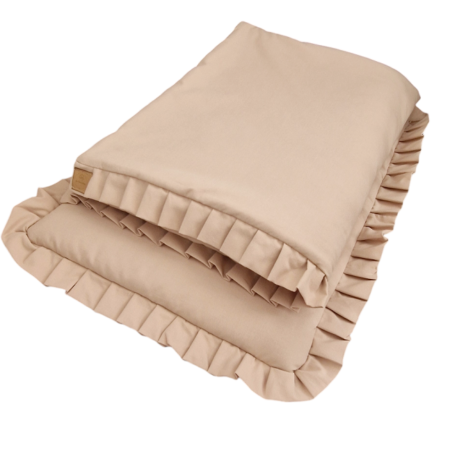 Komplet pościeli z plisowaną falbanką Beige
