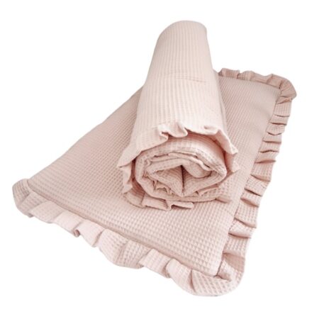 Pościel 2-częściowa z miękkiego wafelka - Pudrowy róż