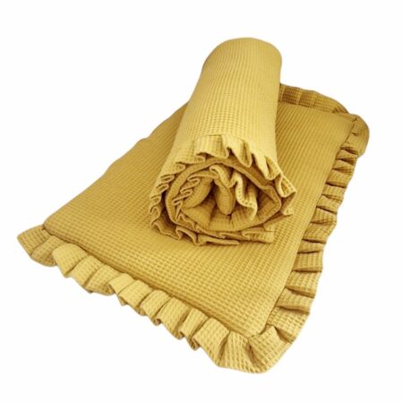 Pościel 2-częściowa z miękkiego wafelka - Miodowa