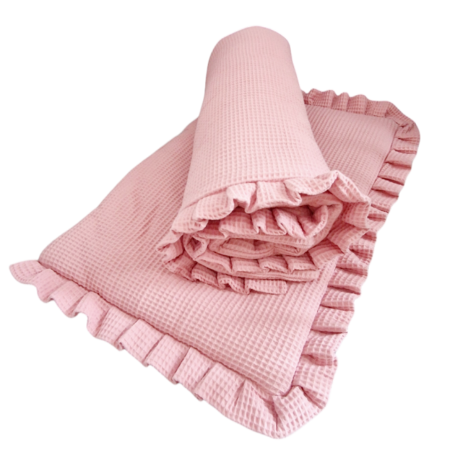Pościel 2-częściowa z miękkiego wafelka - Cukierkowy róż