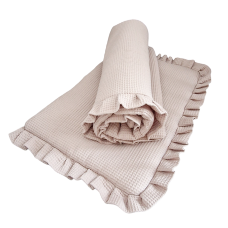 Pościel 2-częściowa z miękkiego wafelka- BEŻ