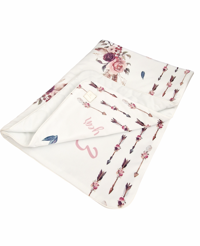 Fotomata Boho peony- Kocyk wielofunkcyjny