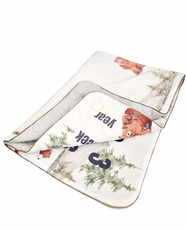 Fotomata Grizly w górach- Kocyk wielofunkcyjny