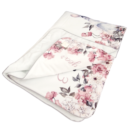 Fotomata Bunny & Flowers- Kocyk wielofunkcyjny