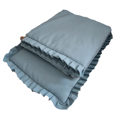 Komplet pościeli z plisowaną falbanką Szałwia