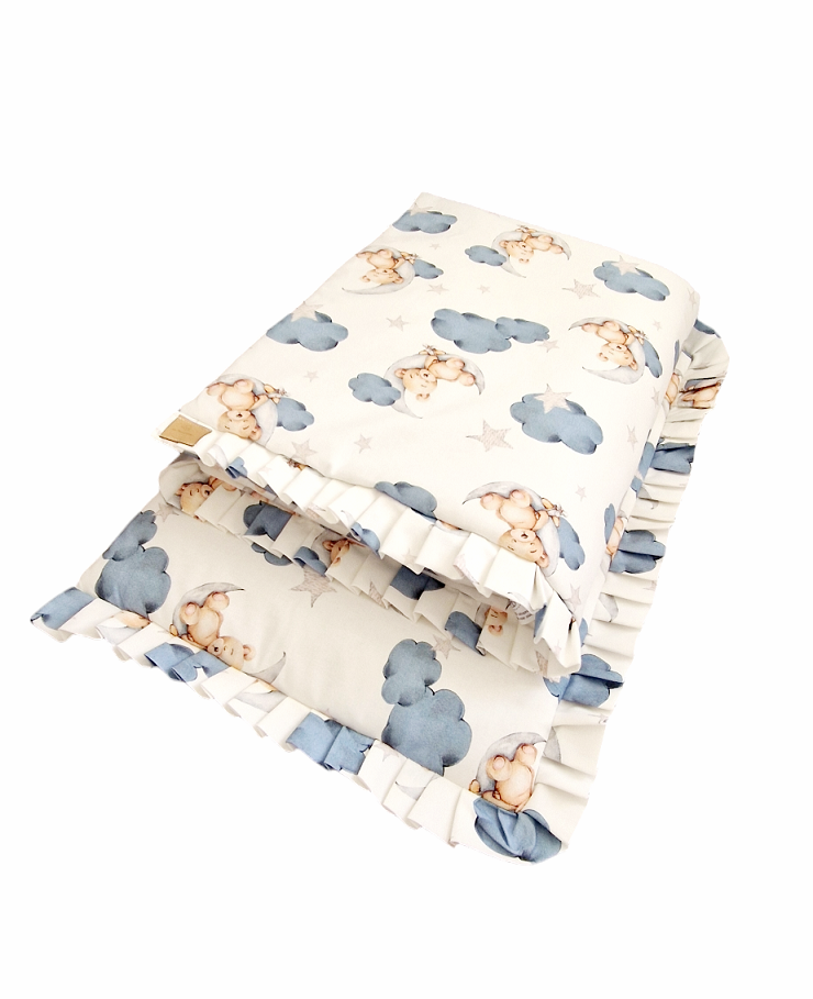Komplet pościeli z plisowaną falbanką Sleeping Teddy - obrazek 8