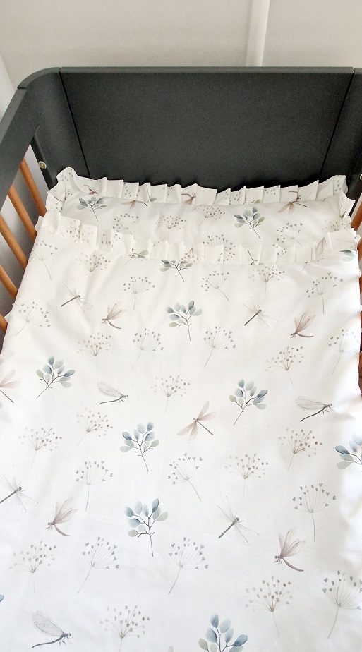 Komplet pościeli z plisowaną falbanką Ważki - obrazek 3