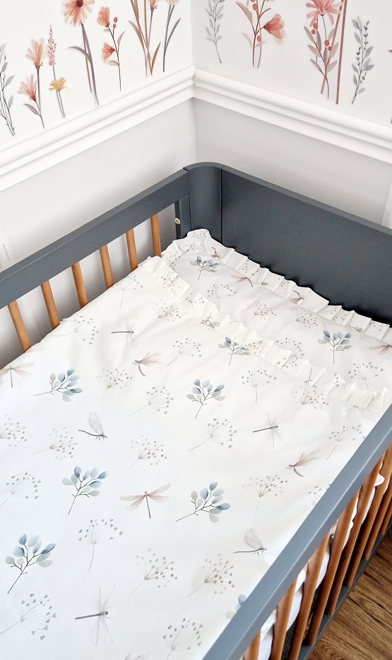 Komplet pościeli z plisowaną falbanką Ważki - obrazek 4