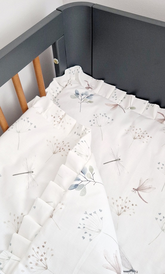 Komplet pościeli z plisowaną falbanką Ważki - obrazek 7