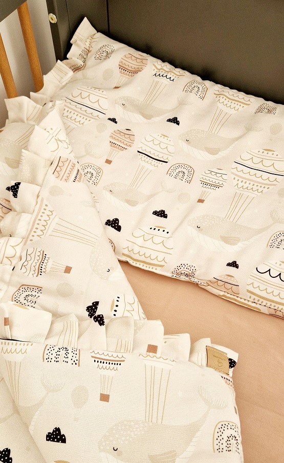 Komplet pościeli bambusowej Wieloryby i balony - obrazek 4