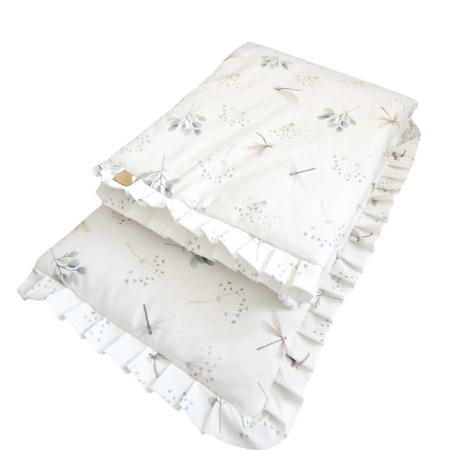 Komplet pościeli z plisowaną falbanką Ważki