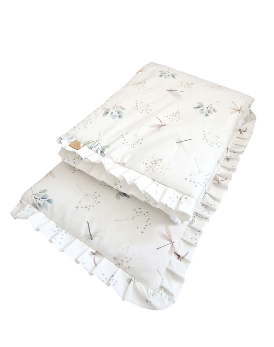 Komplet pościeli z plisowaną falbanką Ważki